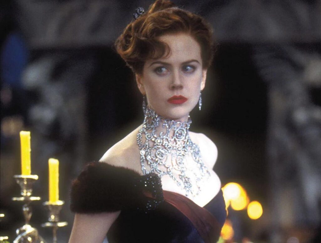 Nicole Kidman was the biggest star on the Moulin Rouge! set, but the two bodyguards there were assigned to her $2.5 million Satine necklace, a 1,308-diamond masterpiece that earned a Guinness World Record as cinema’s most valuable custom-made jewel - Luxurylaunches
