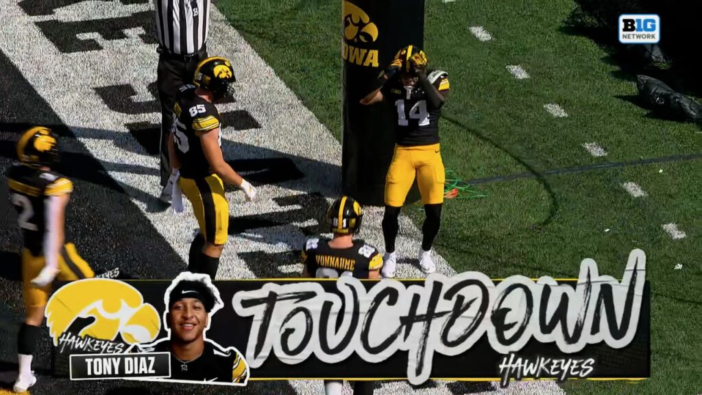 Hank Brown finds Tony Diaz for 6-yard TD, giving Iowa early lead over Northern Illinois - FOX Sports