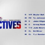 Buffalo Bills inactives vs. Lions | Week 2 - Buffalo Bills