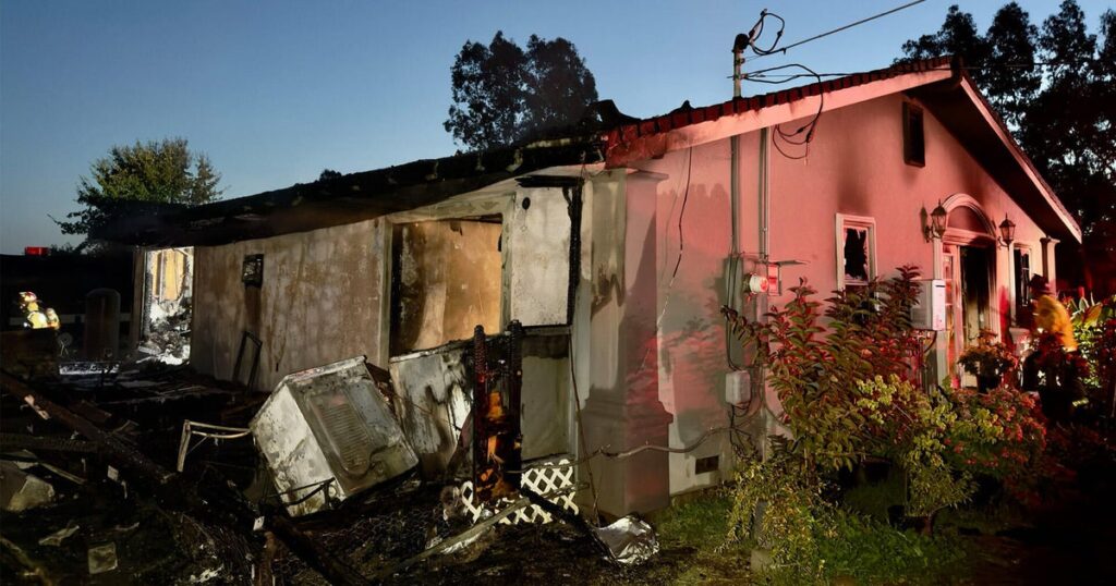Rio Linda house heavily damaged in fire, dog found dead inside - CBS News