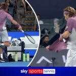 Andrey Rublev erupts into frustration as Hugo Gaston produces incredible comeback in the first-set - Sky Sports