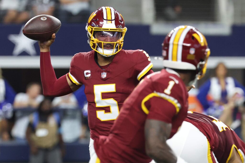 Commanders QB Jayden Daniels Carted Off After Gruesome Injury - heavy.com