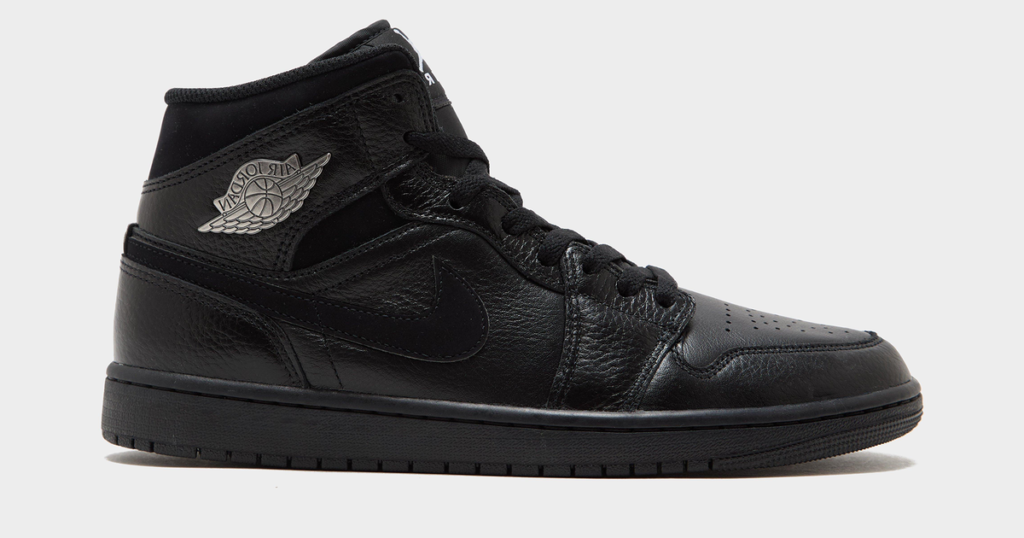 "Silver" Wings Logos Break Up This Stealthy Leather Air Jordan 1 Mid - House of Heat°
