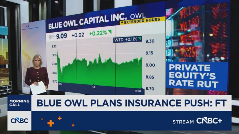 Blue Owl eyes insurance push as higher rates pressure private equity - CNBC