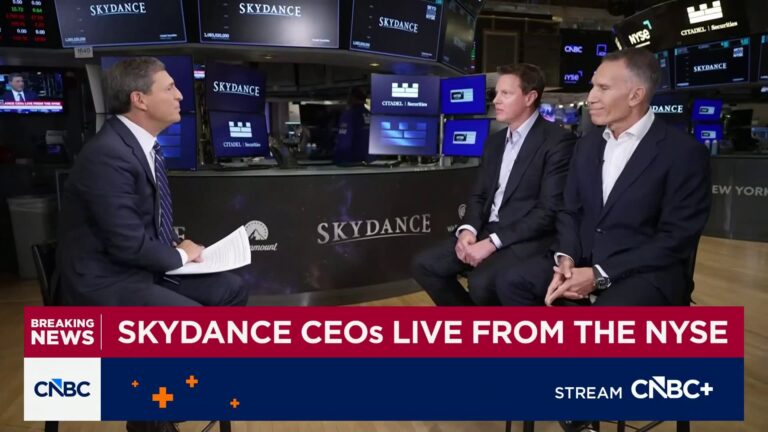 Watch CNBC's full interview with Skydance Chairman & CEO David Ellison and co-CEO Ynon Kreiz - CNBC