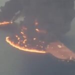 Super Oil Tanker Catches Fire after Hitting Sea Mine in Strait of Hormuz - تسنیم