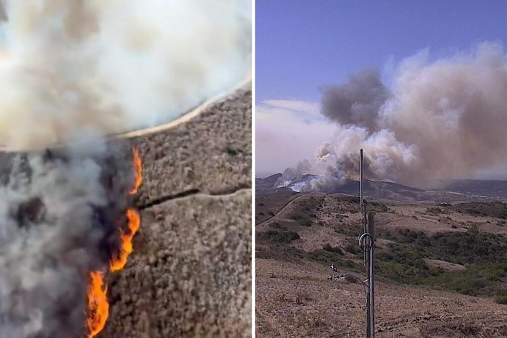 Wildfire races through SoCal as structures threatened by wind-fueled blaze - New York Post