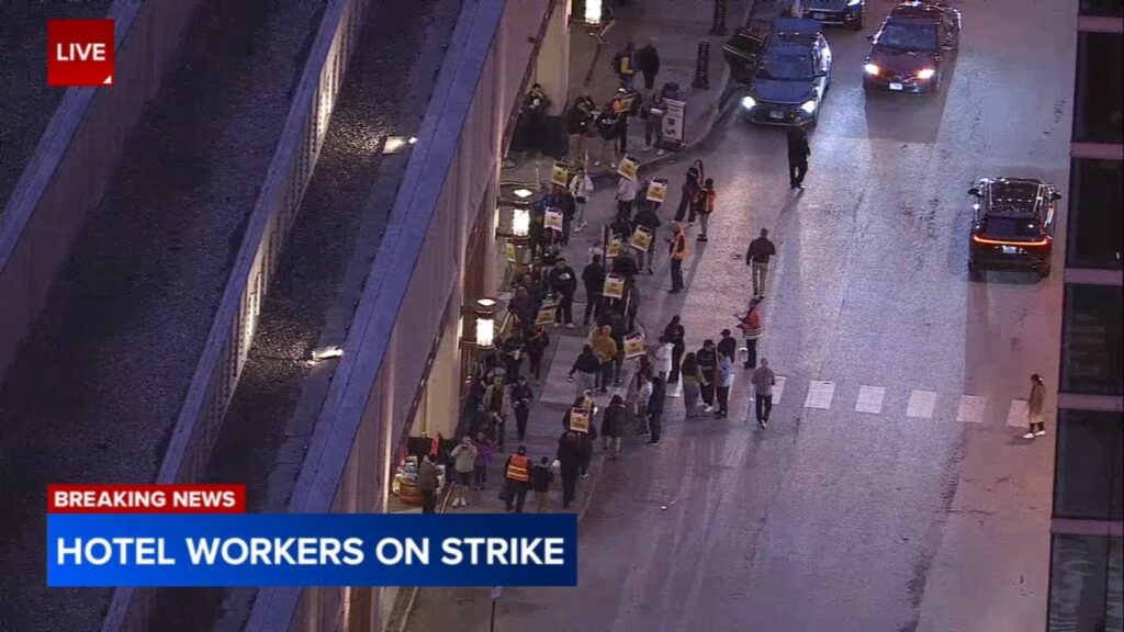 Workers at downtown hotels go on strike ahead of Chicago Marathon - ABC7 Chicago