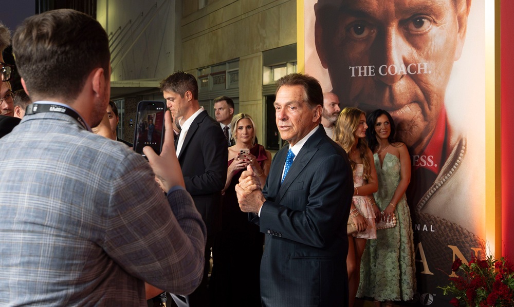 What Nick Saban made sure he told local media members at Red Carpet Premiere of 'SABAN' - Touchdown Alabama