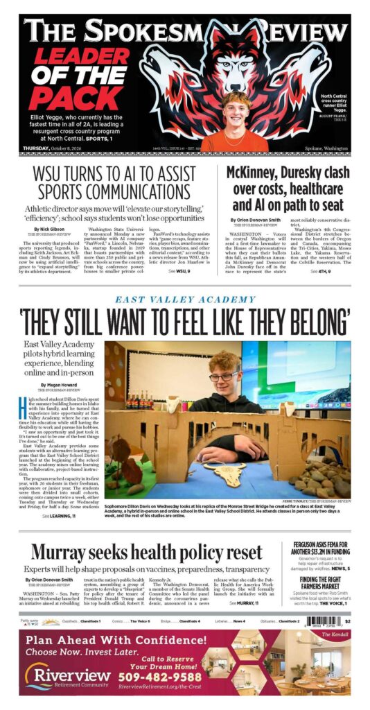 Front page for Oct. 8, 26 - The Spokesman-Review