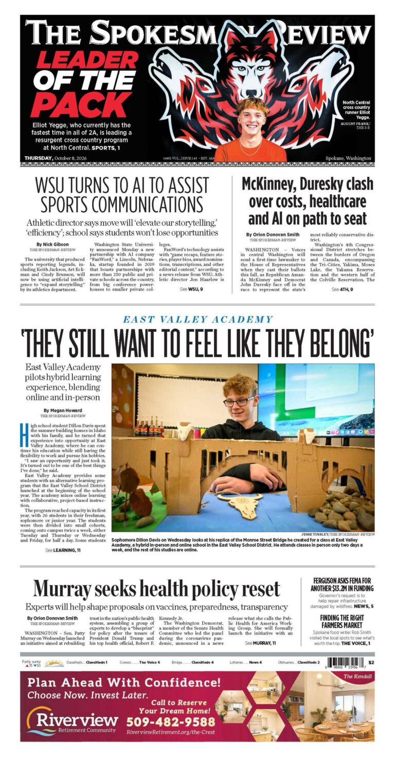 Front page for Oct. 8, 26 - The Spokesman-Review