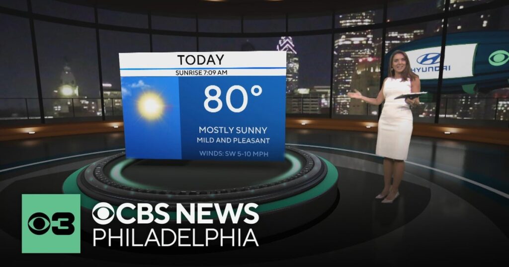 Sunshine and highs in the 80s return to the Philadelphia area Tuesday | NEXT Weather - CBS News