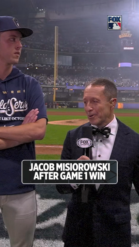 Jacob Misiorowski spoke to Ken Rosenthal after the Brewers held on to win Game 1 of the 2026 World Series - FOX Sports
