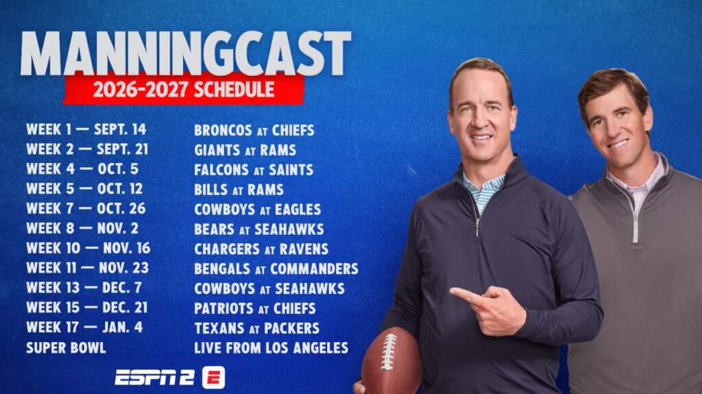 Monday Night Football schedule: Is there a 'ManningCast' tonight? - Broncos Wire