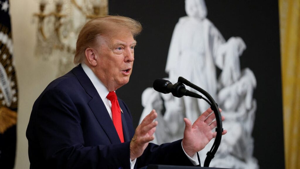 Trump says 'days of plunder are over' in renewed push for Columbus Day - USA Today