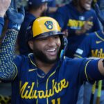 Jackson Chourio hits leadoff home run to open NLCS Game 3 vs Dodgers - USA Today