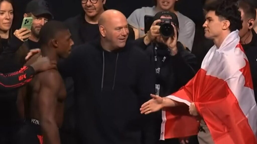 UFC Edmonton video: Joaquin Buckley snubs Dana White, Mike Malott during faceoffs - MMA Junkie