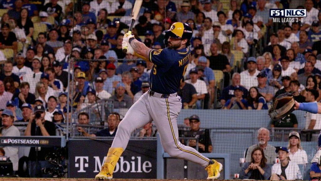 Garrett Mitchell launches solo home run, giving Brewers first lead of game vs Dodgers in NLCS Game 4 - FOX Sports