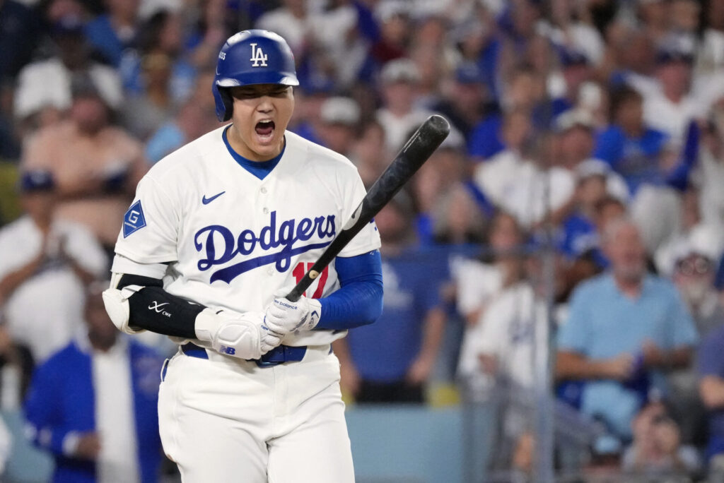 Shohei Ohtani punctuates Game 4 HR with epic bat flip, extreme relief - The Big Lead