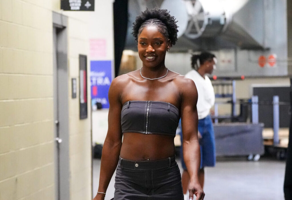Valkyries’ Kaila Charles flexes flawless Kente crop top for WNBA Finals Game 2 - The Big Lead