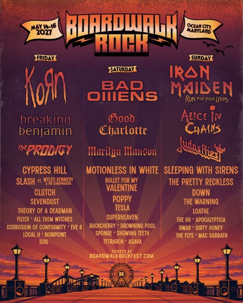 Boardwalk Rock 2027 to Feature Iron Maiden, Korn, and More in Ocean City, Maryland - SSBCrack