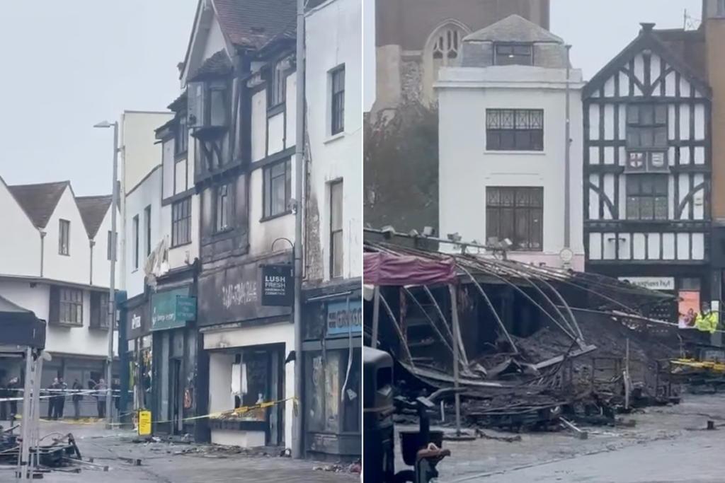 People evacuated as fire sweeps through historic market place - The Independent