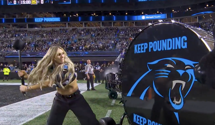 Charlotte Flair Bangs Keep Pounding Drum At Carolina Panthers Game - fightful.com