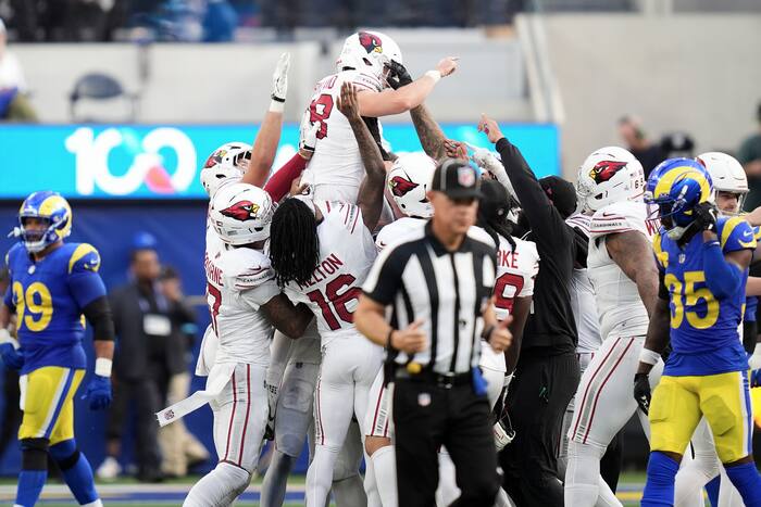 Cardinals beat Rams 18-16 on Chad Ryland's 6th field goal as time expires - WSLS
