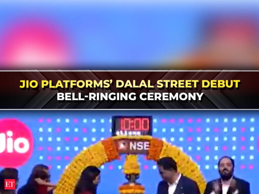 Ambani family rings ceremonial bell: Jio Platforms makes Dalal Street debut at ₹1358 per share - The Economic Times