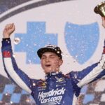 Corey Day wins Charlotte NASCAR O'Reilly race with three-wide pass for the lead - inkl