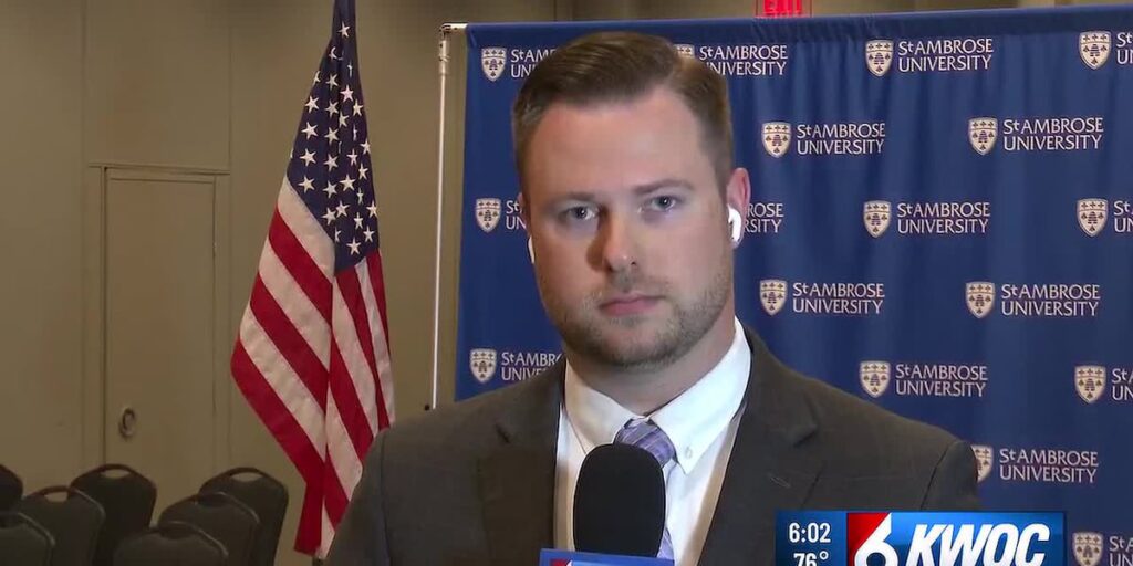 Iowa Gubernatorial candidates, Rob Sand and Zach Lahn will face off in a debate at 7 p.m. Tuesday. - KWQC