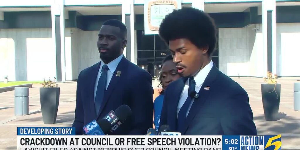 Justin Pearson files lawsuit after city council ban, claims home was doxed by Sen. Brent Taylor - WSMV