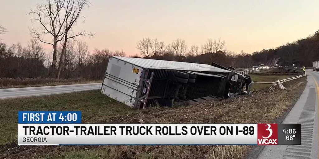 Tractor-trailer rollover on I-89 delays traffic - WCAX