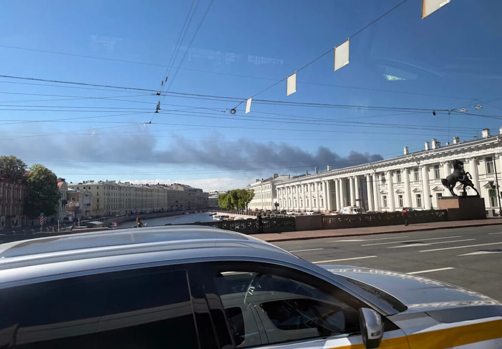 St Petersburg oil terminal on fire after suspected drone attack - Yahoo