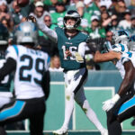 Eagles trail Panthers 10-7 as Tanner McKee sparks late TD drive - Yahoo Sports