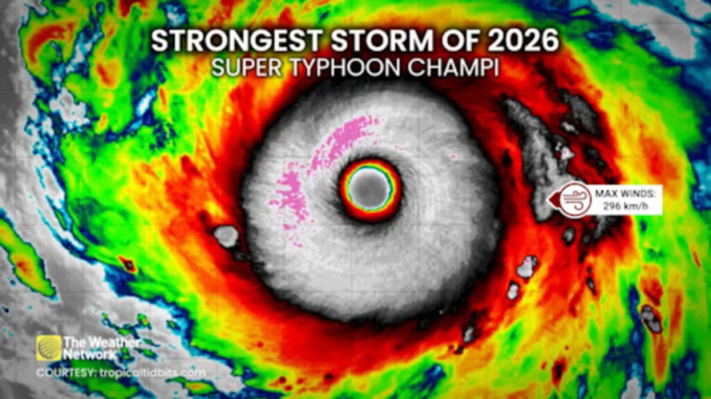 296 km/h: Super Typhoon Champi is now the strongest storm on Earth in 2026 - Yahoo News Canada