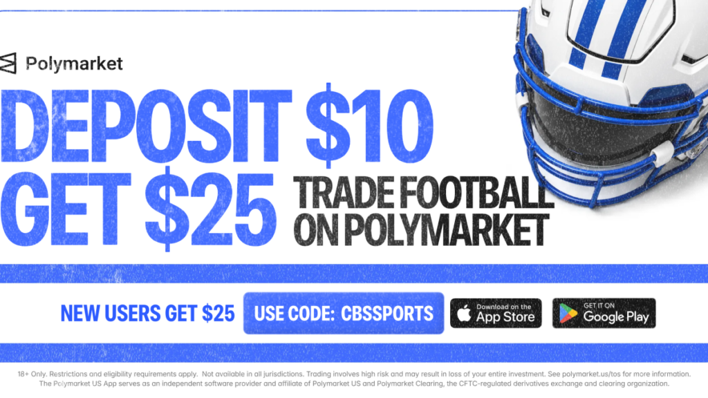 Polymarket promo code CBSSPORTS: Get $25 bonus for Panthers-Eagles, Chiefs-Chargers, Week 6 NFL predictions - CBS Sports