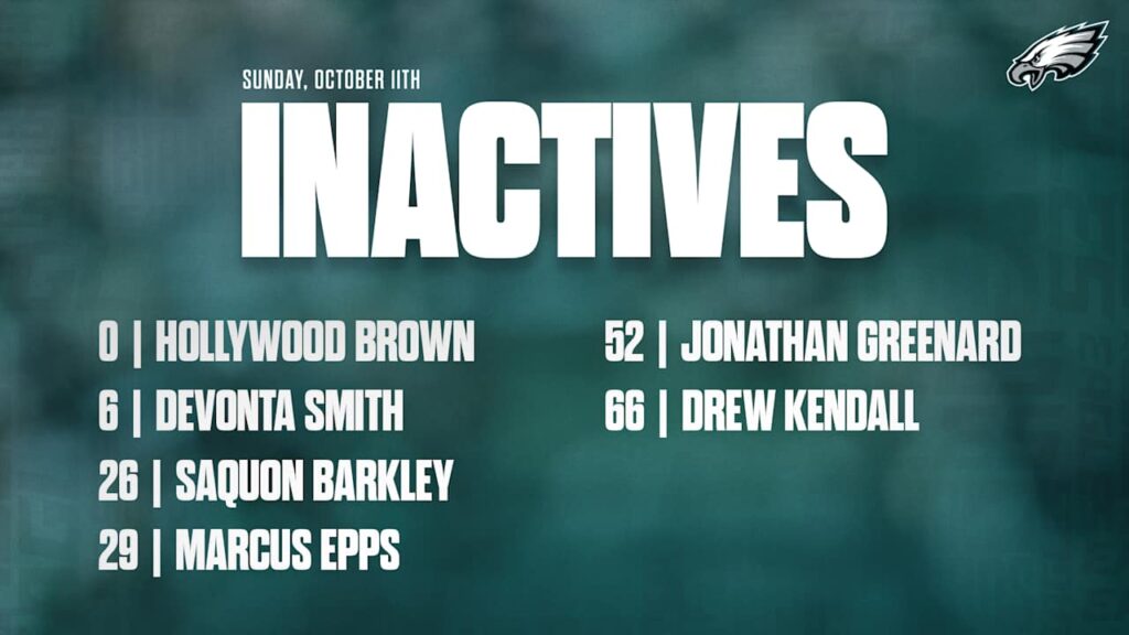 Eagles at Jaguars Inactives - Philadelphia Eagles