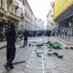 Rioters loot stores, set fires in central Milan during cost-of-living protest - SFGATE