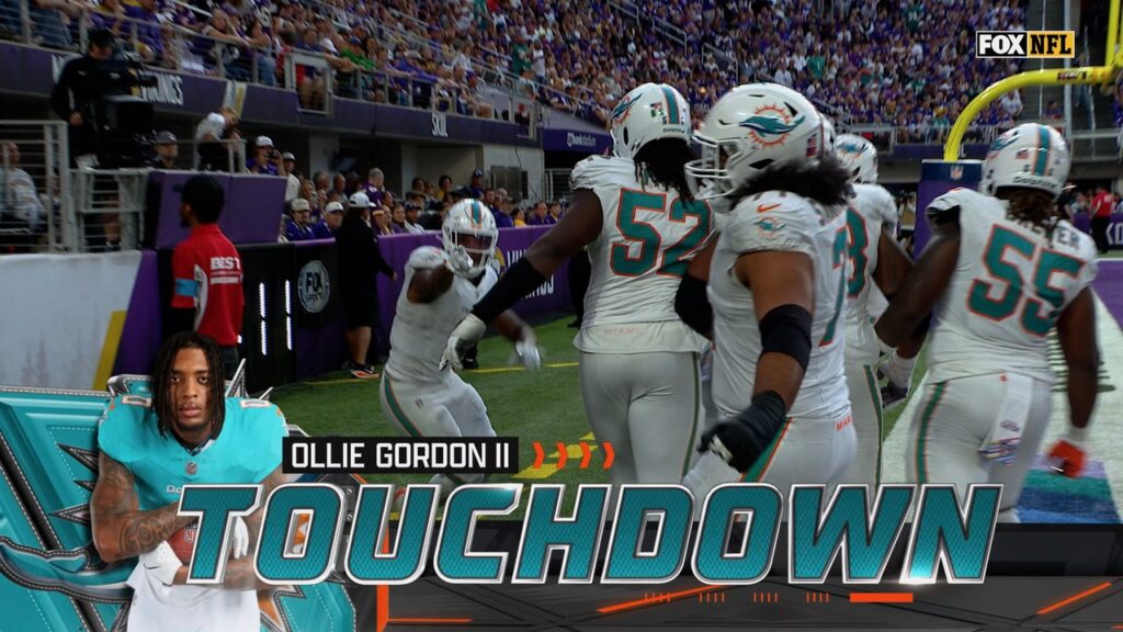 Ollie Gordon runs for 12-yard TD, shrinking Dolphins' deficit against Vikings | NFL Highlights - FOX Sports