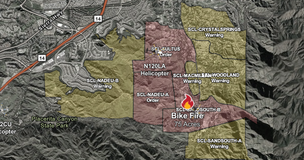 Crews battle "erratic" Bike Fire in Santa Clarita - CBS News