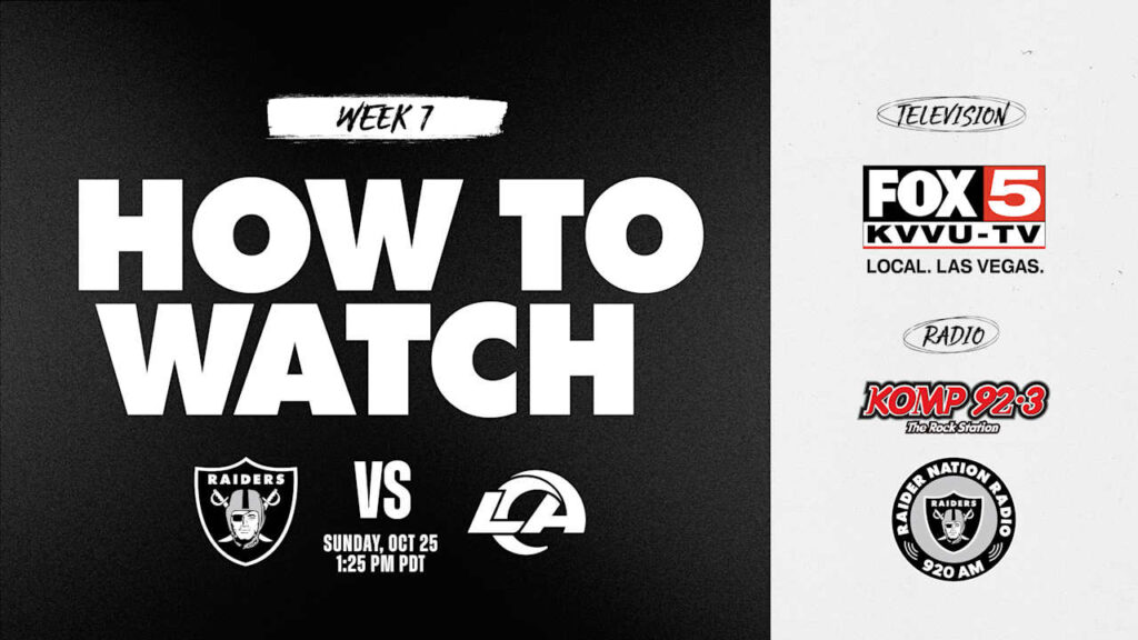 How to watch, listen to and livestream Raiders vs. Rams - Raiders.com